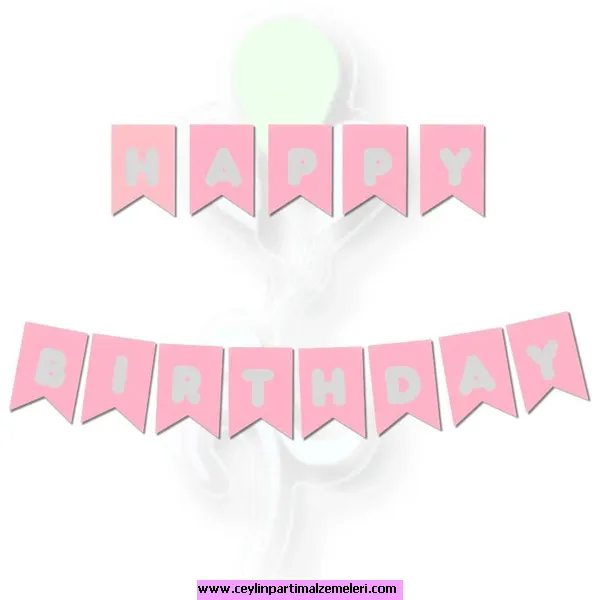 Pembe-Gümüş Happy Bırthday